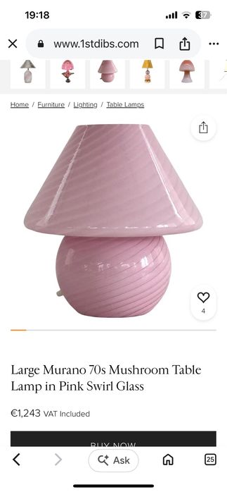 Настолна лампа Murano / 70-те