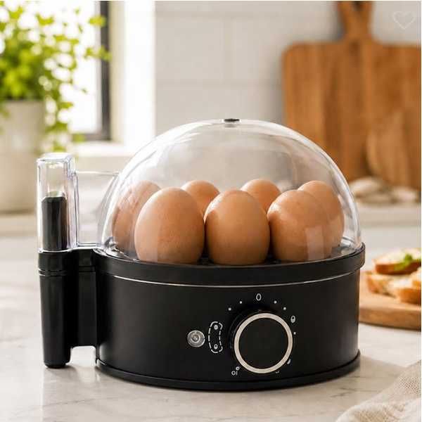 Уред за варене на яйца Mercado Trade, Kапацитет за 7 яйца, 400W, Черен