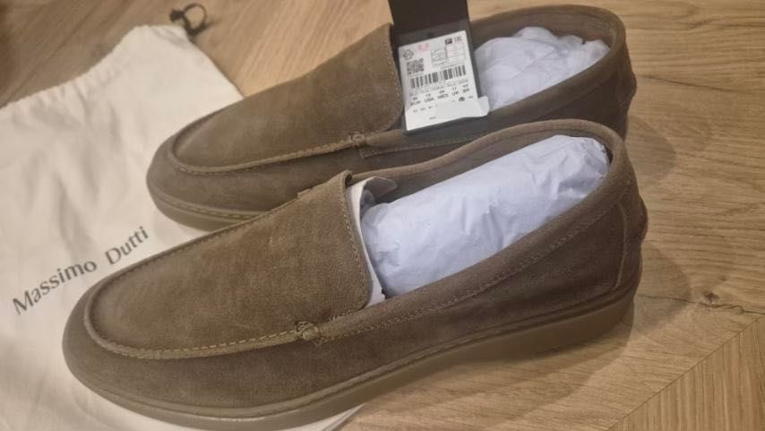Велурени мокасини Massimo Dutti