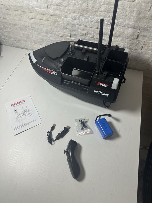Barca plantat nadit si momit pentru pescuit acumulator 12000mAh 500m 3kg 10km/h barcuta noua