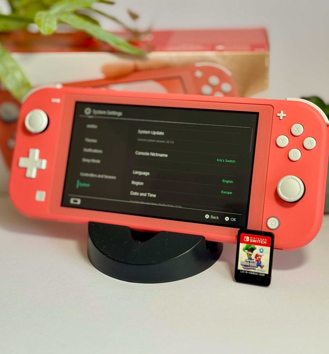 Nintendo Switch Lite Coral (Корал/Розов) + Super Mario Bros. Wonder | КАТО НОВО!