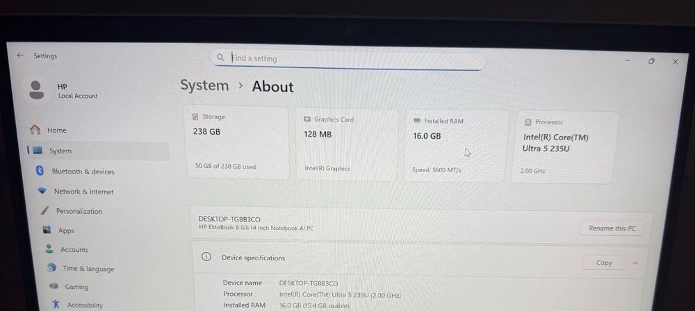 HP Elitebook 8 G1i 14 CA NOU ! 16GB Ultra 5 235U 256 / 512GB ! 840 Gen 11 G11