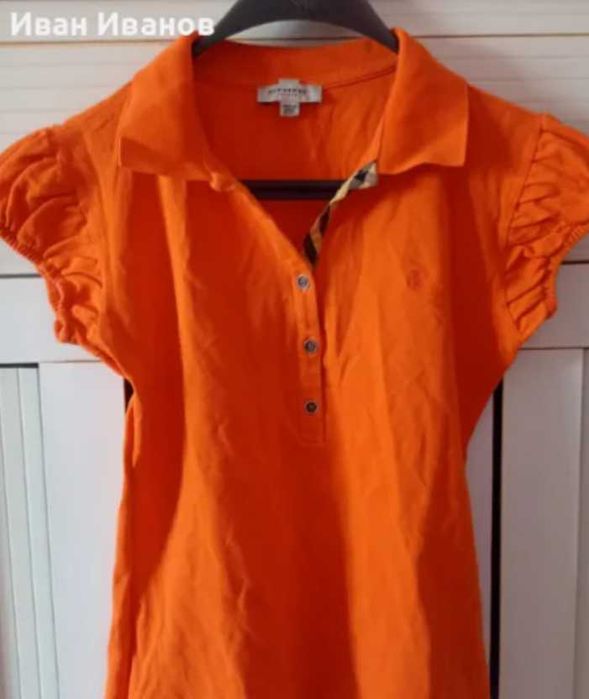 Чисто нова оригинална дамска фланелка с яка Burberry