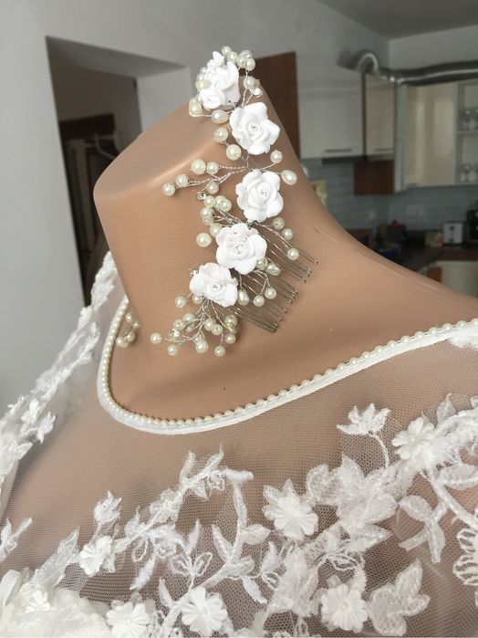 Diadema mireasa pentru par lung