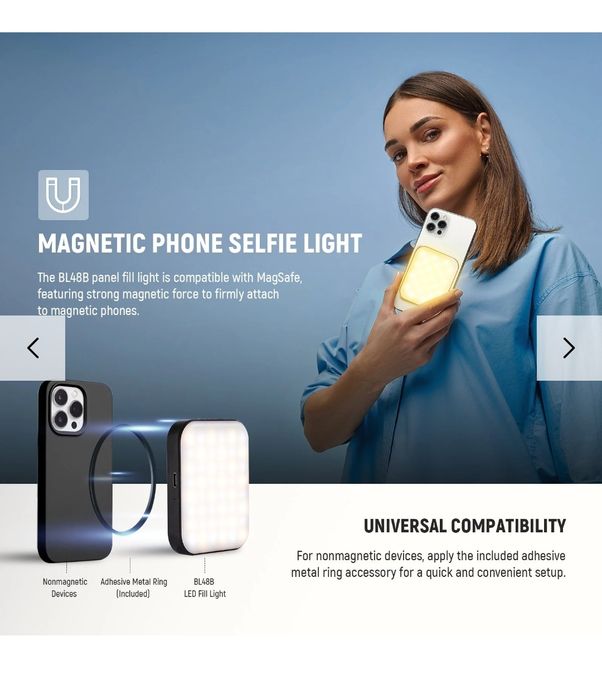 Lumina magnetică Selfie Neewer Basics Magsafe iPhone sau prindere Clip