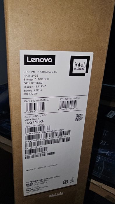 Laptop lenovo loq 24gb ram i7-13650HX nou sigilat