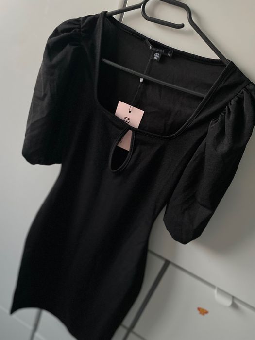 Missguided еластична черна рокля XXS/XS