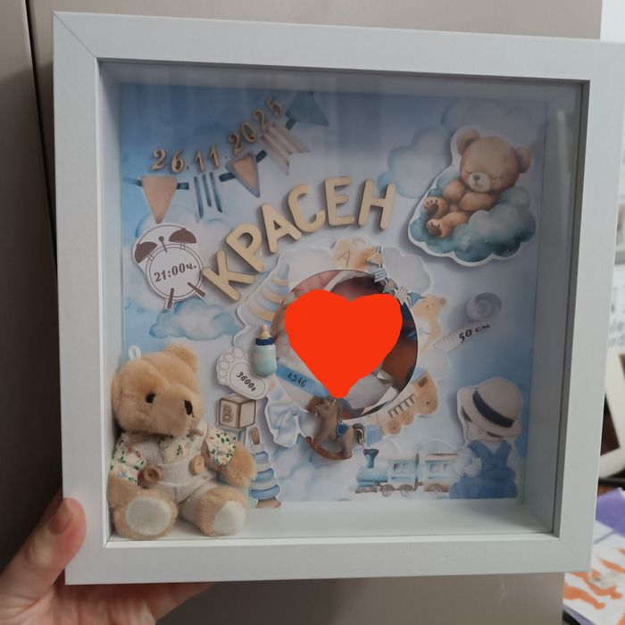 2Да или 3Д рамка бебешки дневник/ декорация за стая