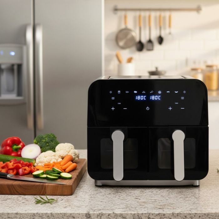 Двоен фритюрник с горещ въздух Cheffinger 9 л  с дигитален дисплей, ст