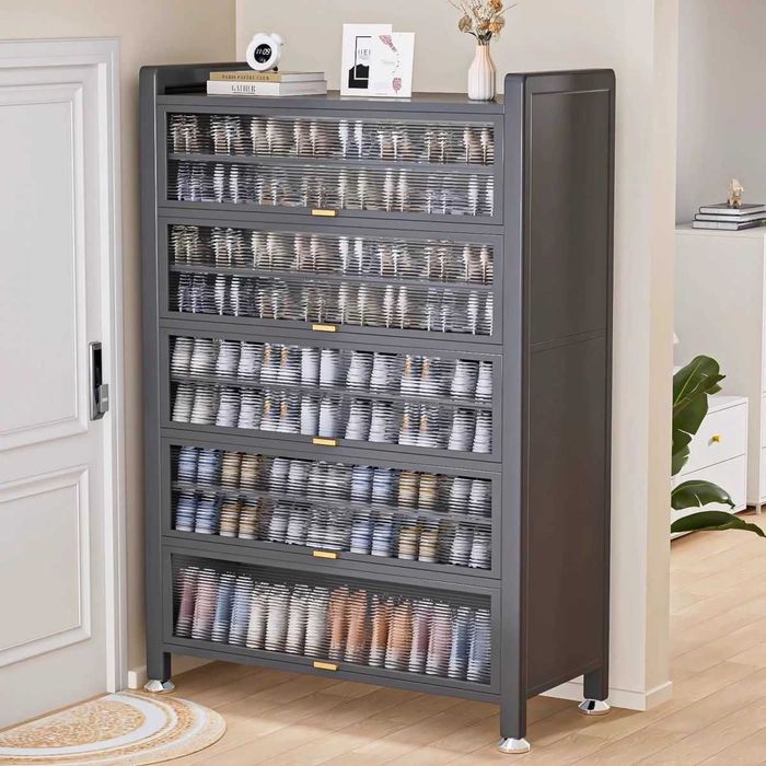 Обувной шкаф ПВХ/Сдвижные дверцы без пыли/компактная обувница/optim