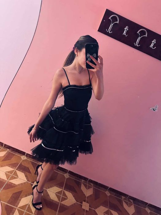 Черна официална рокля на junona