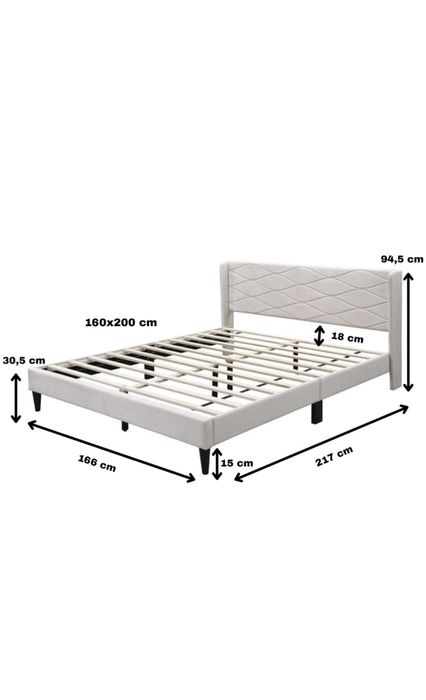 Pat tapitat gri nou 160x200