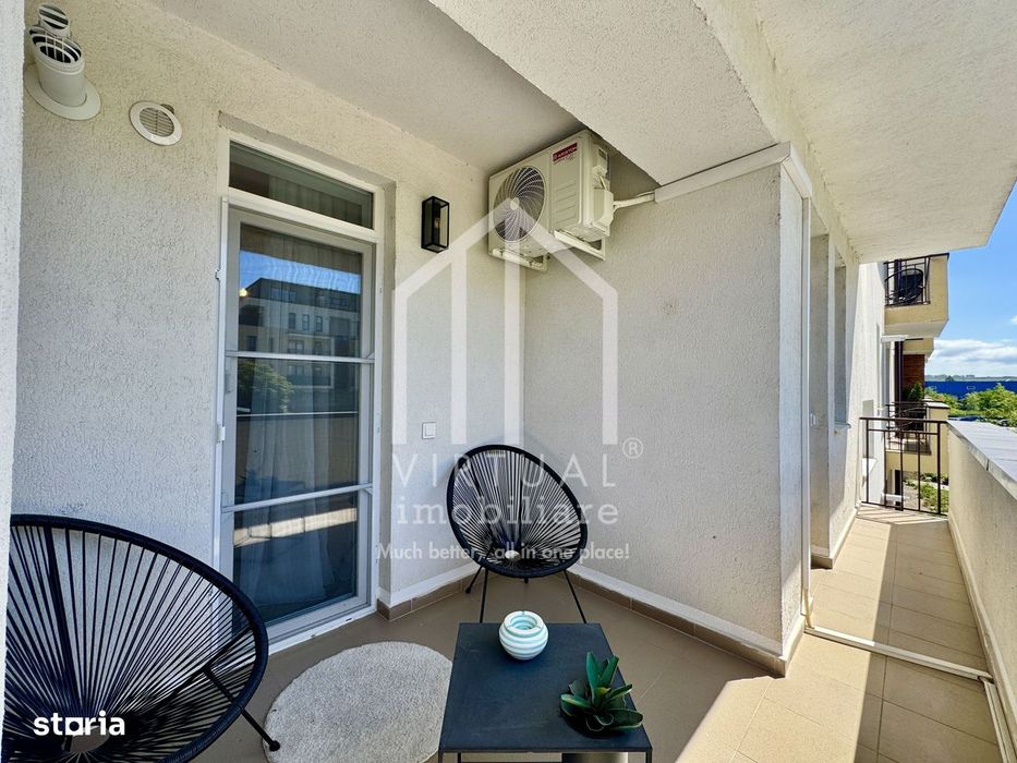 Apartament 2 camere, mobilat si utilat modern - 32,70 mp + balcon
