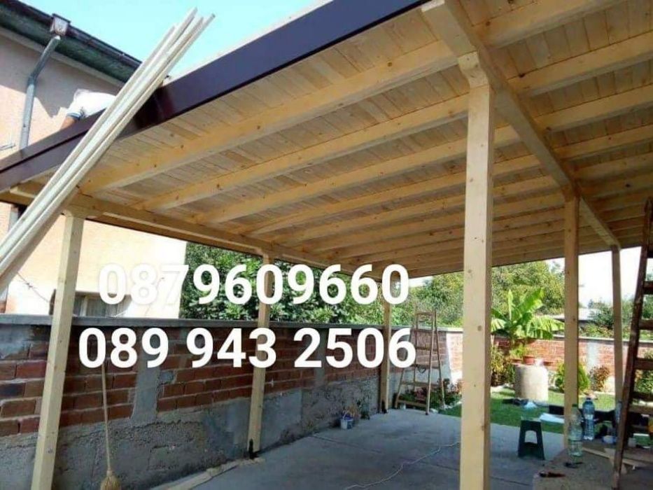 Изграждане на всякакъв вид навеси Козирки гаражи тераси барбекюта. Кач