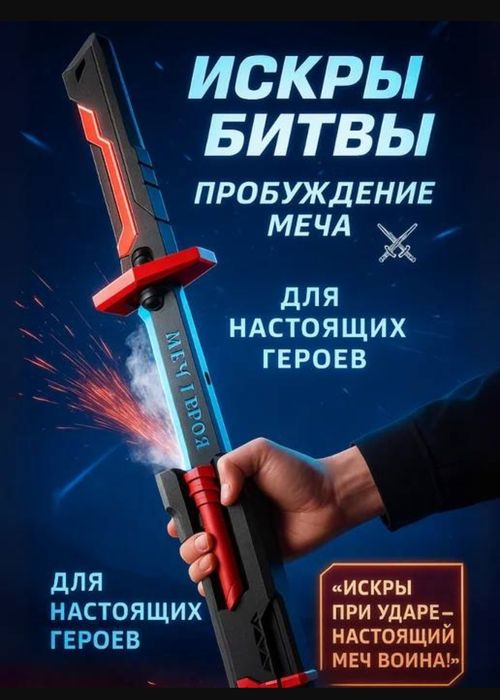 Светящийся меч с искрами