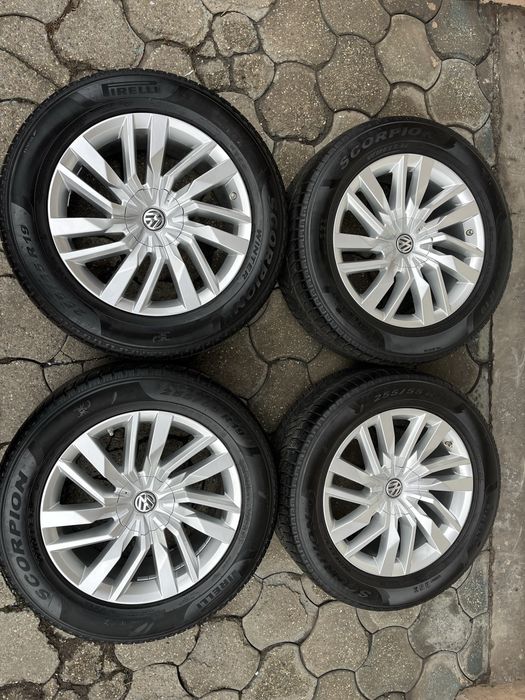 Jante aliaj 5x112mm, anvelope iarna 255/55 R19, VW Touareg 3, Phaeton, Tiguan, Passat