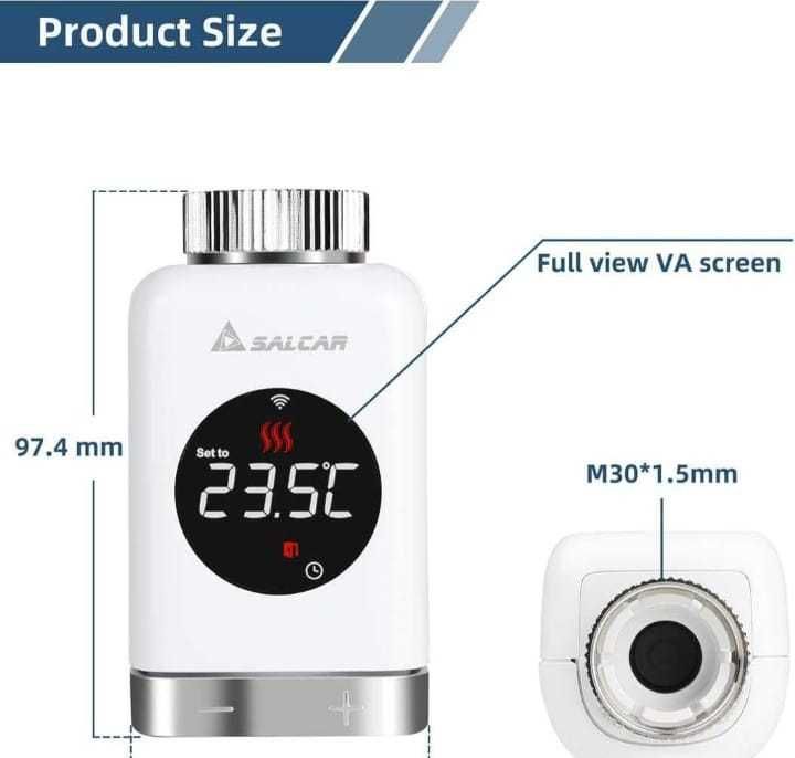 Termostat de radiator SALCAR TRV801W termostat inteligent de încălzire