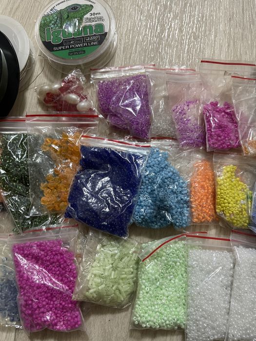 Бисер , набор для бисера, проволока , леска