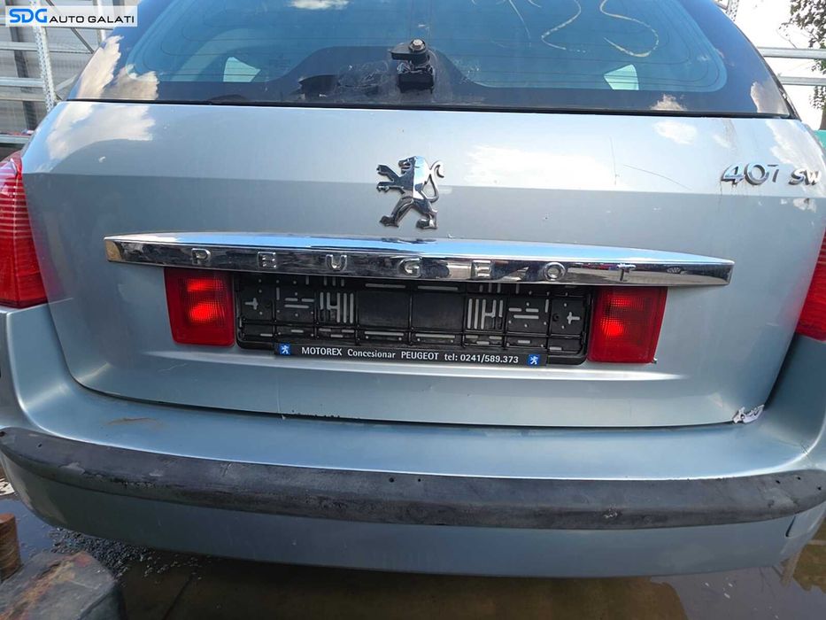 Haion Hayon Portbagaj Dezechipat cu Luneta Geam Sticla Peugeot 407 SW Break Combi 2004 - 2010 Culoare Albastru Azuriu EYL (imperfectiuni) [Q7832]