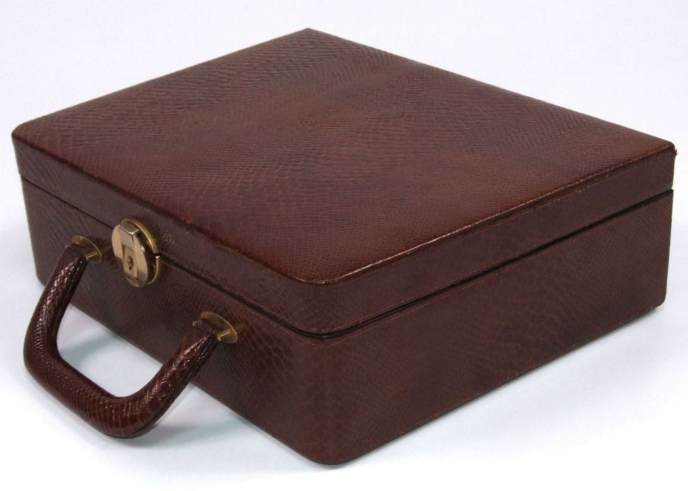 Geanta DIPLOMAT dama, piele naturala de sarpe, Made in England, ca NOUA