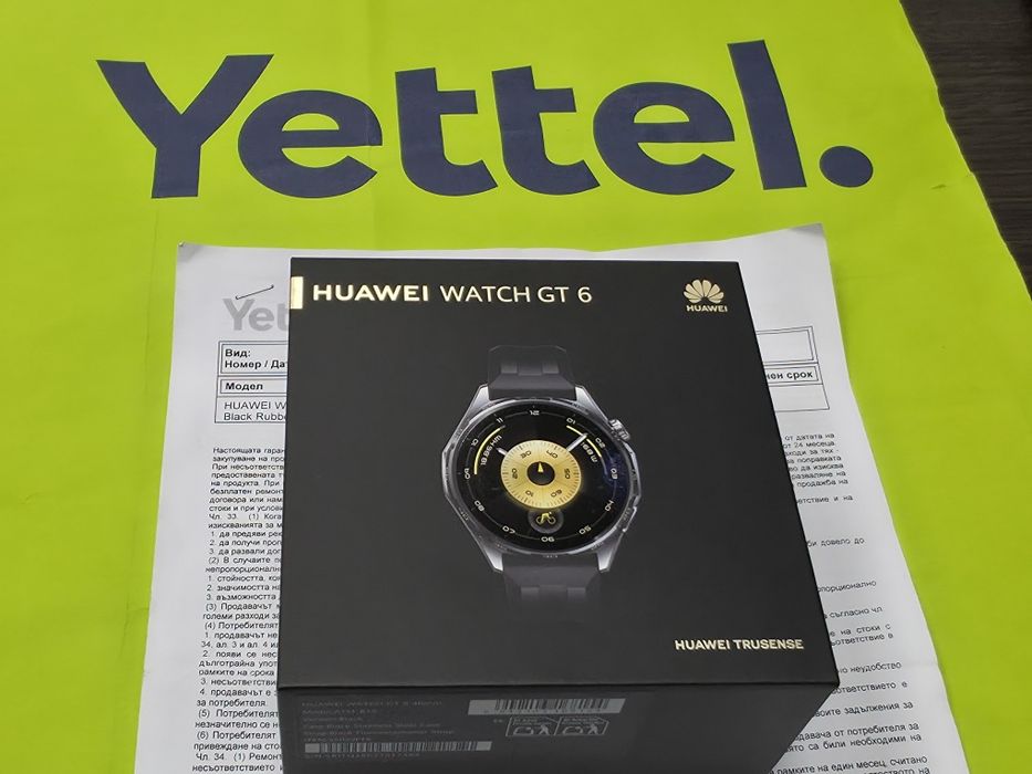 46mm Huawei watch GT6 / GT 6 Yettel Гаранция 2028 Black | Черен