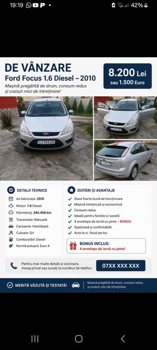 Ford focus de vinzare