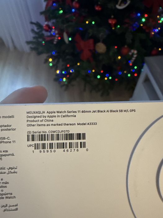 Apple watch 11 series 46 mm jet black M/L sigilat in cutie