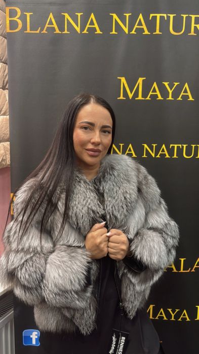 Haina din blana naturala premium, model in V