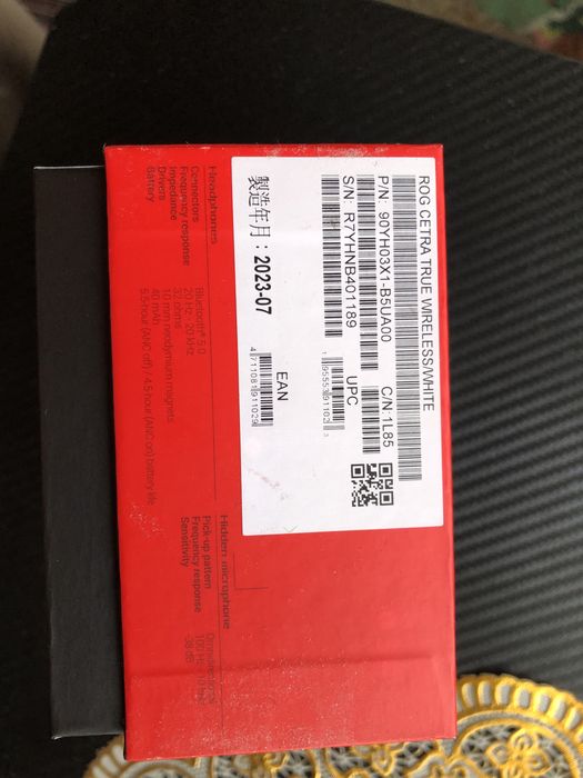 Безжични слушалки ASUS - ROG Cetra True Wireless, ANC, бели