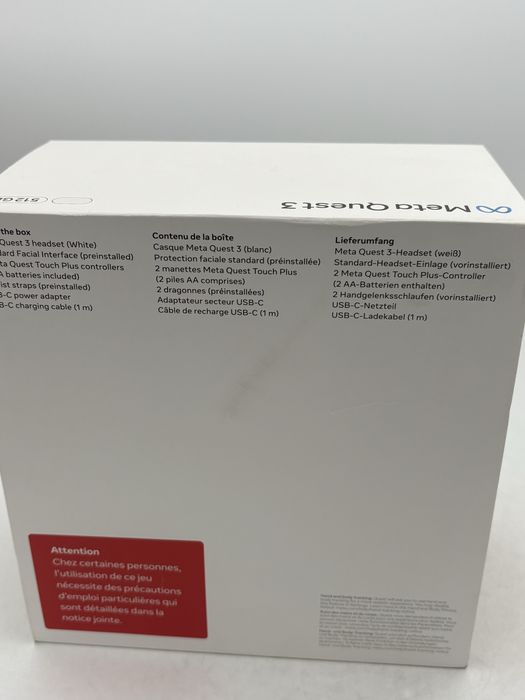 Ochelari VR Meta Oculus 3, 512GB, White, sigilati, transport inclus