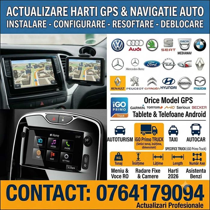 Actualizare Harti 2026 Navigatie Auto si GPS - Resoftare si Instalare