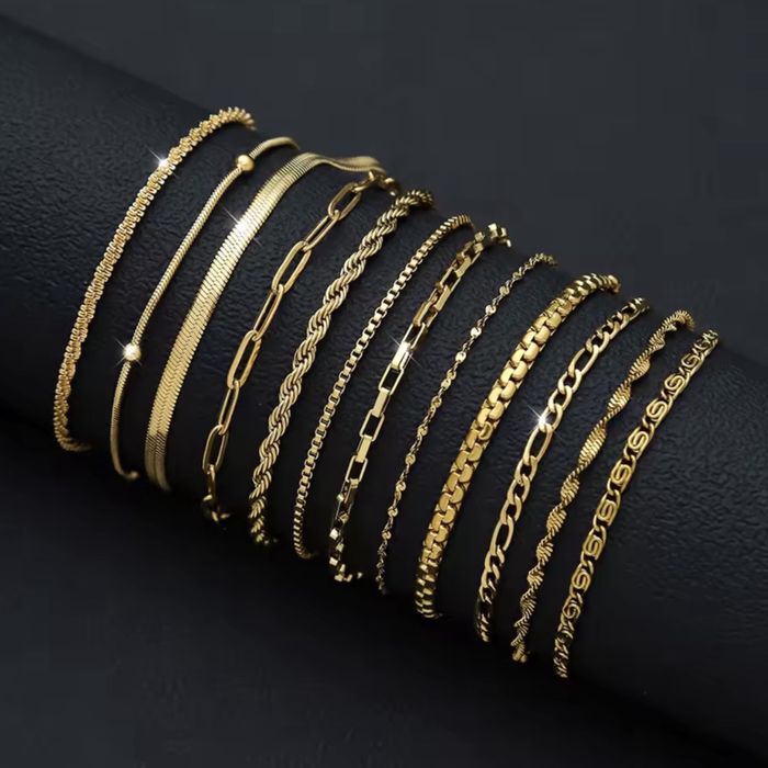 Комплект от неръждаема стомана - 12 броя гривни