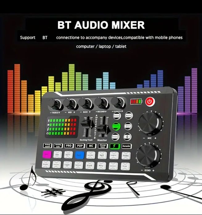 Mixer Audio Consola DJ Bluetooth și efecte sunet și voce placa sunet