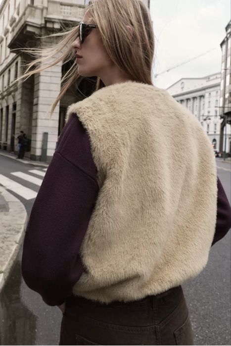 Нов елек с косъм ZARA