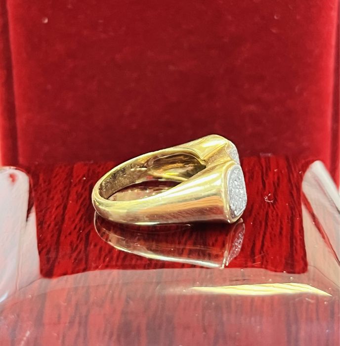 Дамски пръстен жълто злато и брилянти