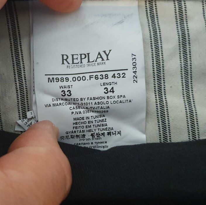 Оригинални мъжки дънки Рипли размер 33-34 много тъмно син цвят