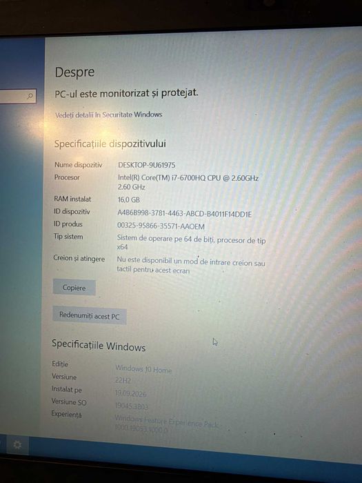 Laptop Gaming MSI GE62 6QC Apache, 15.6", i7-6700HQ, 16 GB DDR4, nVidia GTX 960M, 512 GB SSD + 500 GB HDD , Windows 11
