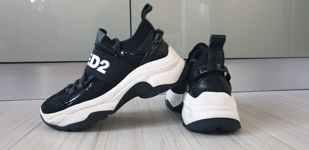 DSQUARED2 Leather Made in Italy / 37 / 23.5 см ОРИГИНАЛ! Дамски Кецове