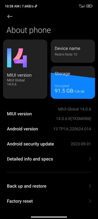 Redmi note 10 5g 4+2/128