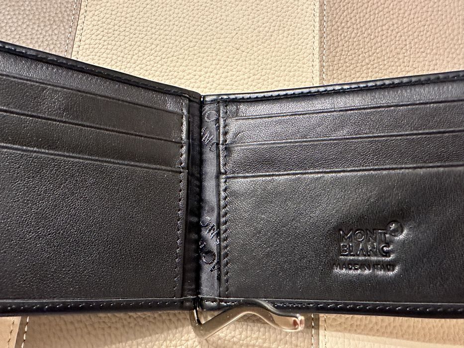 Мъжки портфейл Montblanc – естествена кожа, черен