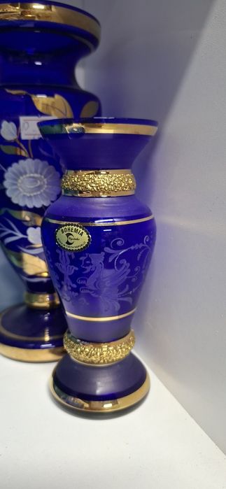 Вазы для интерьера,,кобальт,позолота,хрусталь