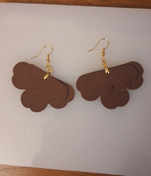 Cercei handmade din piele naturală