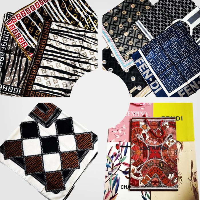 Шёлковые платки в упаковке и без