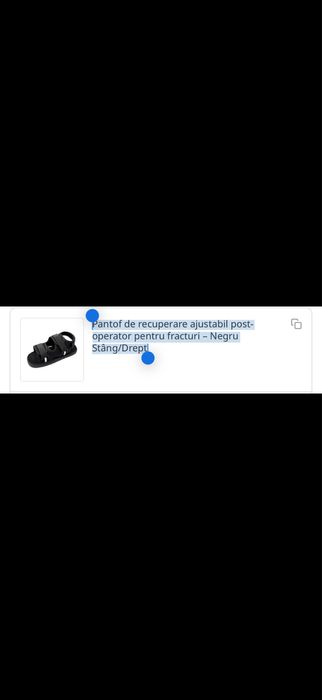 Pantof de recuperare ajustabil postoperator pentru fracturi - Negru Stâng/Drept