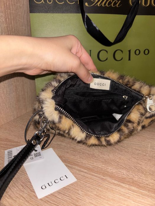 Geanta gucci x Stradivarius animal print fur nou