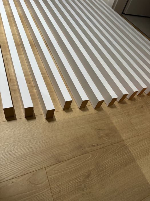 Riflaj despartitor decorativ premium 30x60x2750mm, 24buc, nou, alb mat