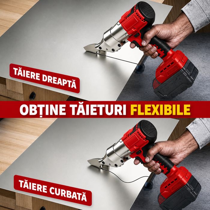 Foarfeca electrica tabla 800W Brushless, taiere metal, 2300 RPM, acumulator inclus