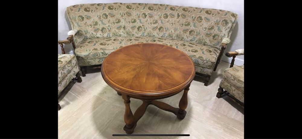 Set Canapea extensibilă+două fotolii fixe măsuțe cafea diferite s.a. piese mobilier sufragerie