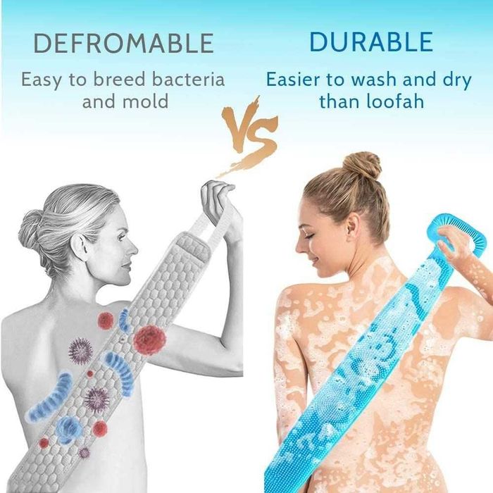 Силиконов масажор за баня- Скръбър за почистване и масаж на гръб