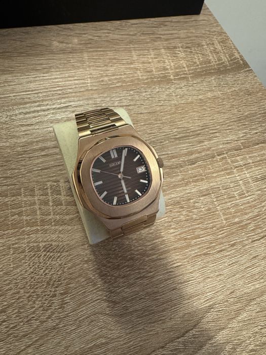 Часовни Сейко мод/seiko mod patek philip модел розово злато/ rose gold